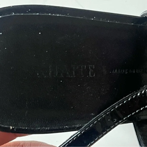 KHAITE Black Patent Leather Crystal Strap Heels Sandals Made Italy Size 40.5 - Picture 6 of 8